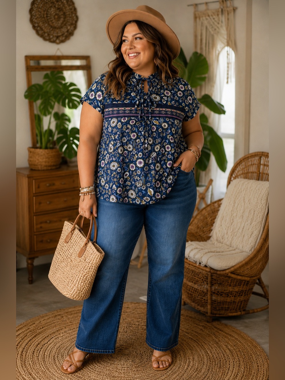 LANE BRYANT Short Sleeve Double Tie Top EUC - Picture 1 of 5